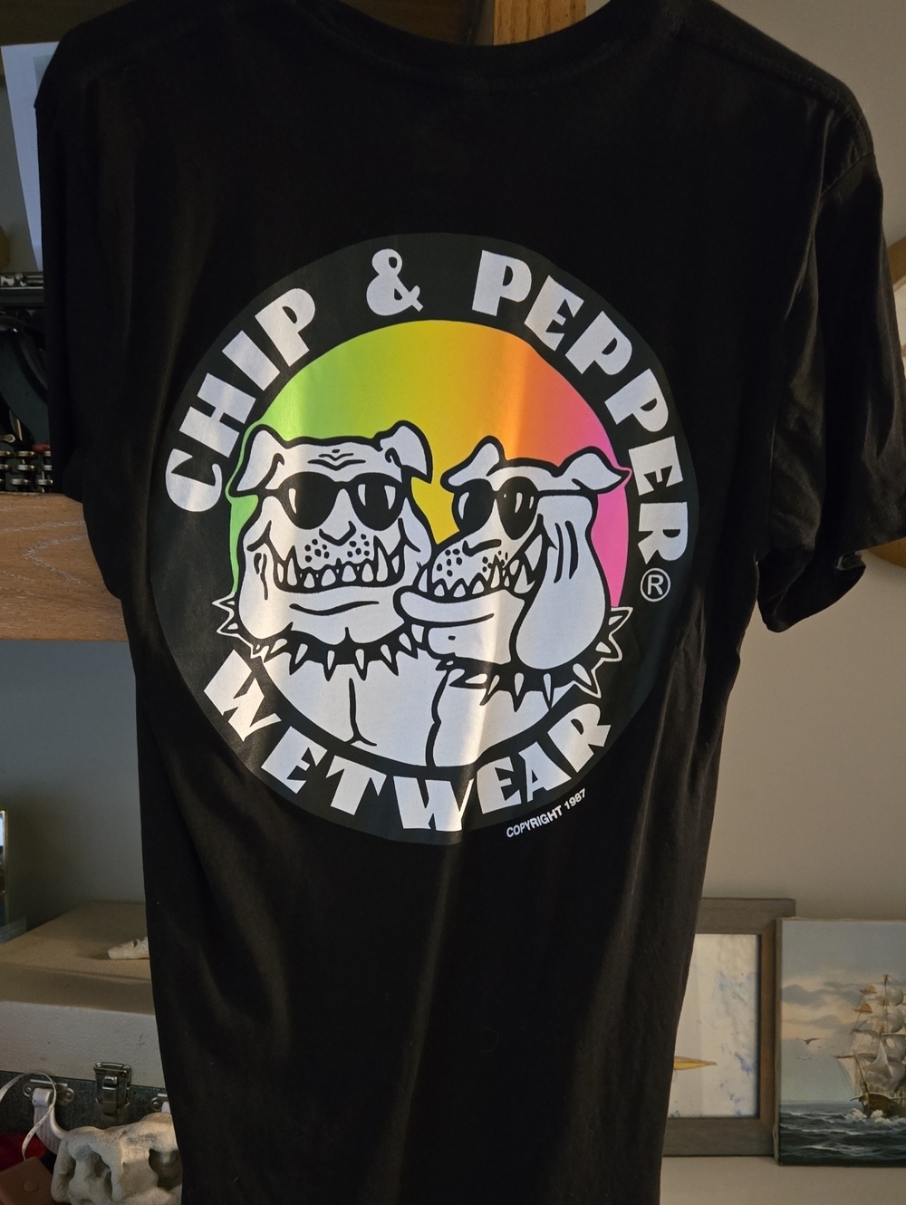 Chip & Pepper Black Logo Tee with White Print